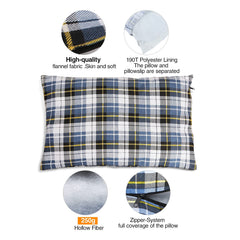 Close-up of soft flannel shell on Redcamp RC16031 pillow.