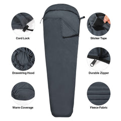 Redcamp sleeping bag liner with zipper converts to quilt or mat.