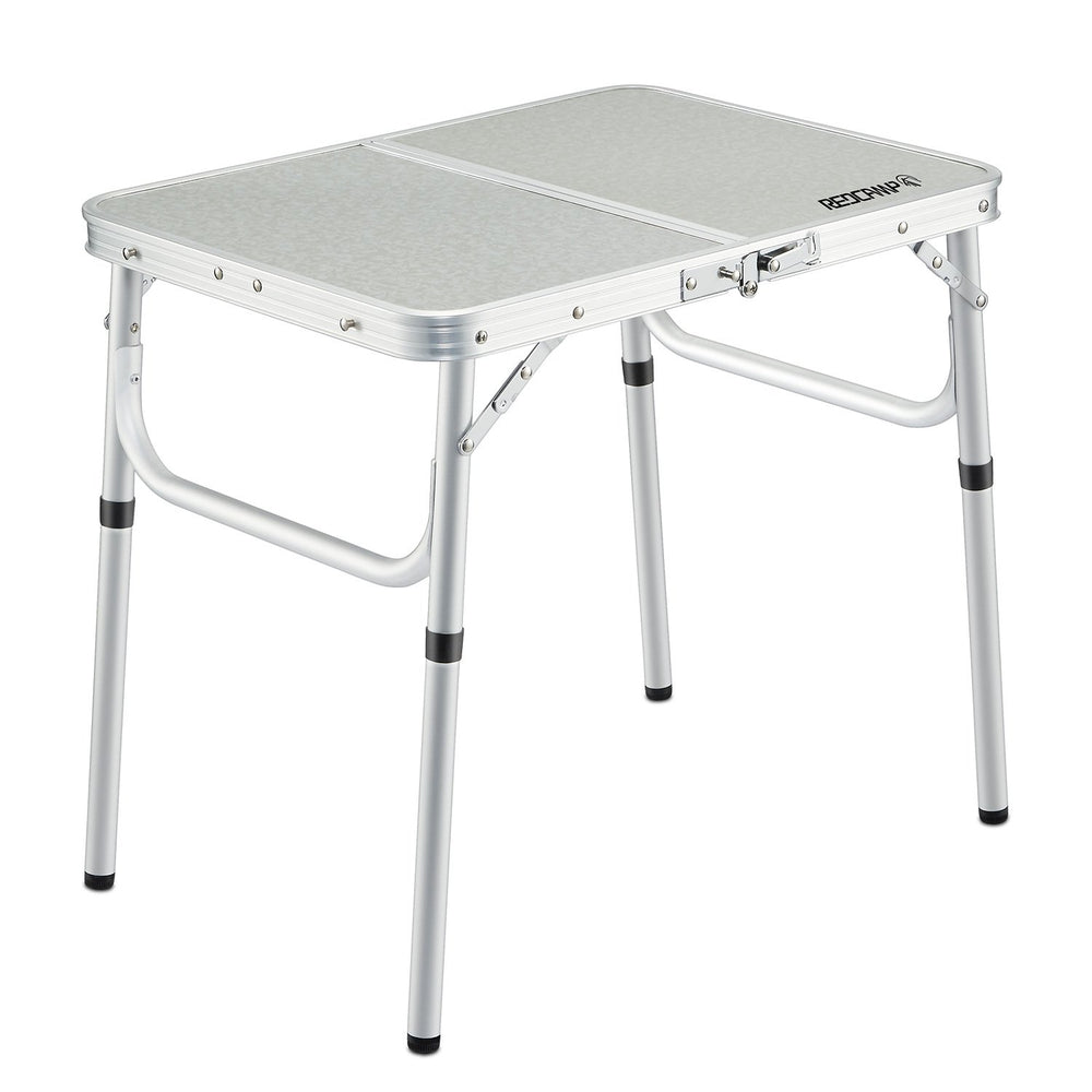 REDCAMP small folding table open with outdoor-ready dimensions for easy transport.