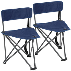REDCAMP tripod chair blue open seat provides compact outdoor seating for camping trips.