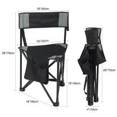 REDCAMP tripod chair side pocket stores phone and drink for convenience
