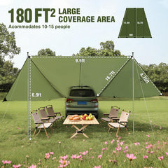 REDCAMP UV protection creates cool shade during sunny outdoor days.
