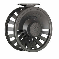 Redington Behemoth 5/6 reel front view shows powerful drag for larger flies.