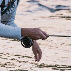 Crosswater IV reel spool showing left-hand and right-hand retrieve option