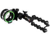 Redline RL-3 three-pin bow sight front view with crisp fiber pins for quick targeting.