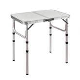 RedSwing 2ft folding table side view, sturdy aluminum build for outdoor use.
