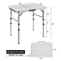 RedSwing adjustable-height table with extended legs, ideal for cooking and dining.