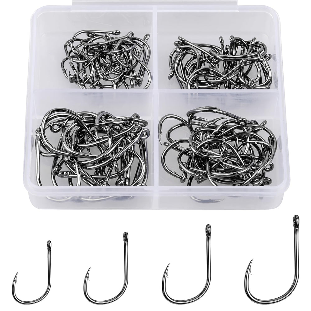 ReeMoo premium fishing hooks in portable plastic box