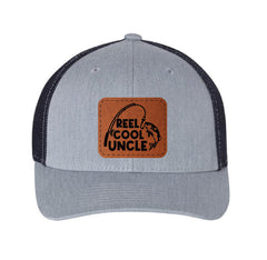 Front view of Reel Cool Grandpa Cap in charcoal/black