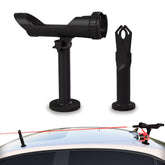 Reel Hold SnapMount on car roof mount secures fishing rods during highway travel