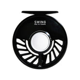 REEL Swing Fly Fishing Reel in satin black anodized finish.