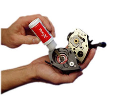 Close-up of ReelX extreme-pressure lubricant on reel bearings