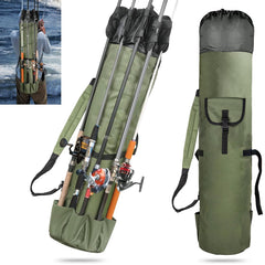Exterior view of ReeMoo fishing rod bag showing 5 rod pockets