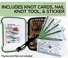 Nail Knot Tying Tool with knot cards and waterproof sticker