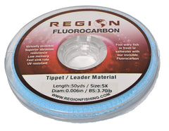 Region Fishing 50YD fluorocarbon tippet with low visibility for stealthy presentations