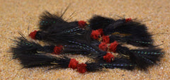 Region Fishing egg-sucking-leech-fly closeup on black hook #10 shows durable Mustad construction