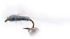 Region Fishing RS2 Gray Emerger Midge Nymph close-up for precise nymphing
