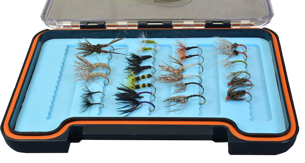 Region Fishing Tenkara flies assortment in a silicone box for organized storage