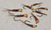 Region Fishing tungsten bead hot spot pheasant tail jig fly for euro-nymphing depth and drift improvements