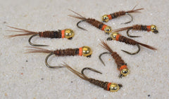 Region Fishing tungsten bead hot spot pheasant tail jig fly for euro-nymphing depth and drift improvements