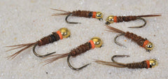 Region Fishing Tungsten Bead Hot Spot Pheasant Tail jig fly, sinks quickly for nymphing.