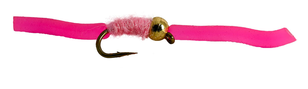 Region Fishing tungsten bead Squirmy Worm pink lure for fast sinking and realistic worm action.
