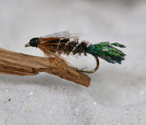 Region Fishing Zug Bug Nymph Fly on hook #12 with peacock flash to attract fish.