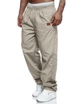 Rela Bota mens casual jogger pants beige – relaxed fit cargo style for everyday comfort and versatility.