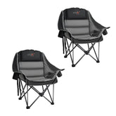 RELAX FIELD oversized camping chair open for lounging with plush padding and roomy seating
