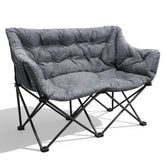 RELAX FIELD double camping chair set up outdoors for two adults, ideal for shared campsite seating