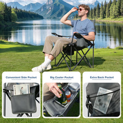 RELAX FIELD oversized chair folded for easy storage and transport.