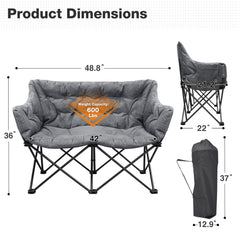 RELAX FIELD oversized duo-seat opened on lawn for relaxed outdoor lounging