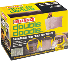 Reliance Controls Double Doodie two-in-one bag design for secure portable toilet waste containment.