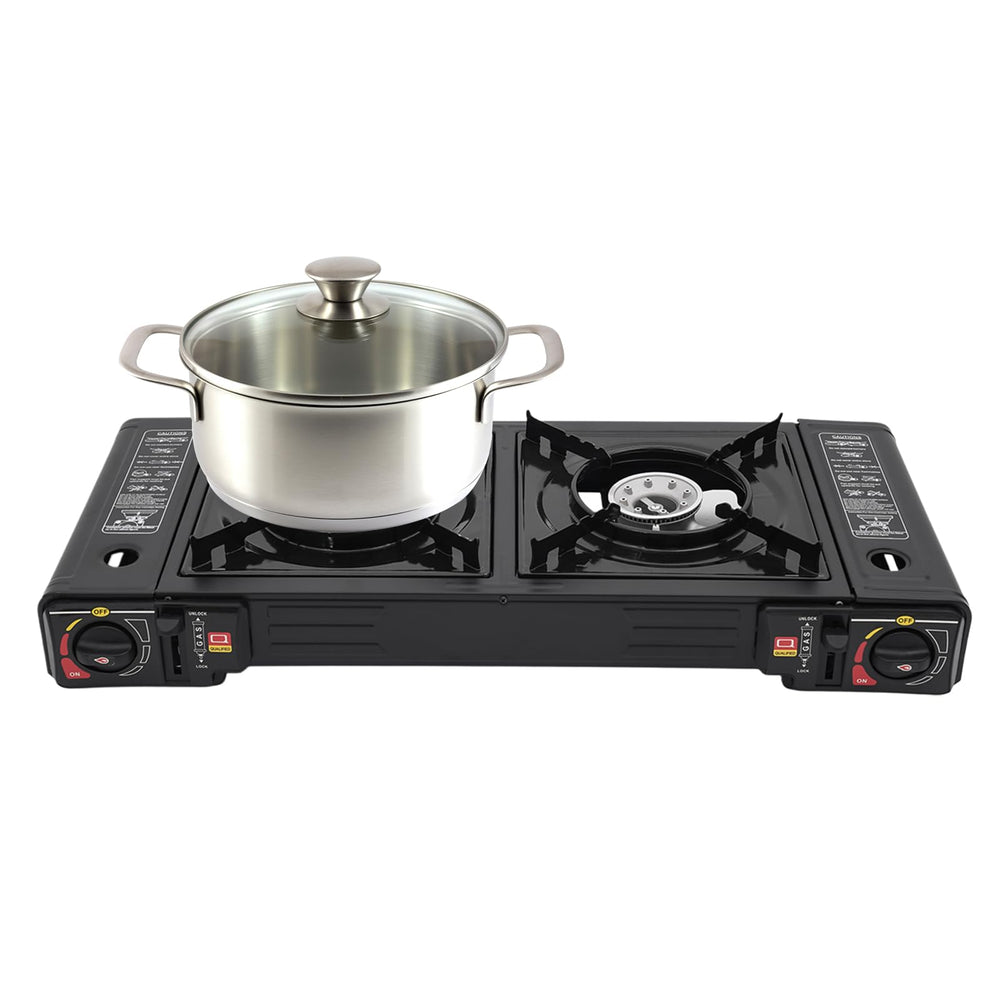 RENFANSHOP portable camping stove double burner for efficient outdoor cooking