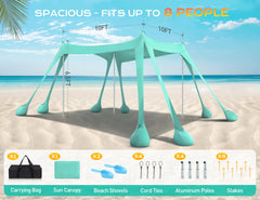 Rengue beach tent 4 aluminum poles enable fast setup