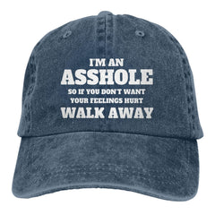 Renzund cowboy cotton cap, navy, front pattern for everyday style and sun protection