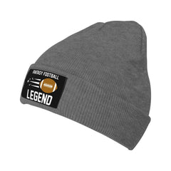 Renzund Fantasy Football Legend Beanie front view emphasizes bold style and warm comfort for cold commutes