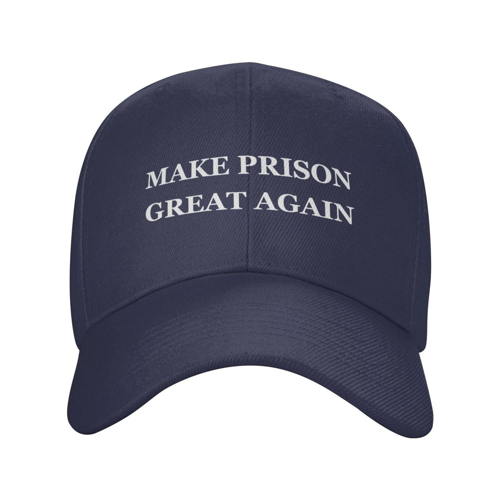 Renzund Make Prison Great Again hat front view showing navy blue cap for everyday wear