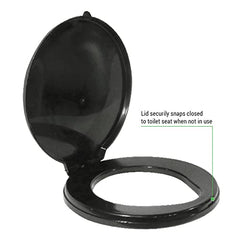 Secure snap ensures stable seating and lid closure when not in use.