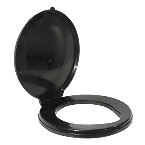 RESTOP Fliptop seat on a standard bucket provides a ready portable toilet for camping.