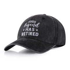 Close-up of embroidered retirement cap details