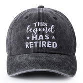 Vintage retired baseball cap in dark grey with adjustable strap