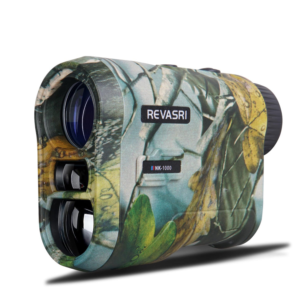 REVASRI hunting rangefinder front view highlights compact, lightweight profile for easy field use.
