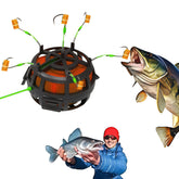 Reverse bottom bait cage trap with 6 hooks