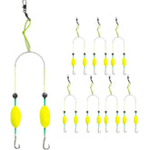 8pcs reverse bottom rigs with pop up boilies for grass carp fishing