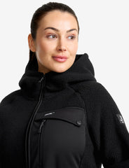 RevolutionRace Sherpa Hoodie women-hoodie-detail highlights soft brushed fleece for comfort