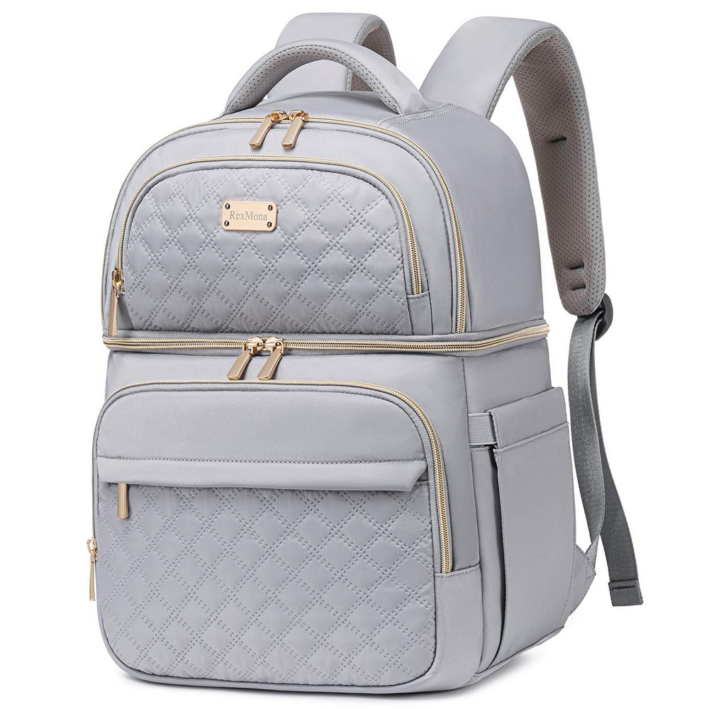 REXMONA backpack cooler front view showing double-decker design for on-the-go meals.