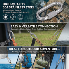 REXVTNS quick-link M4 size ideal for securing gear and backpacks.
