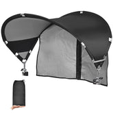 Reyzaa XL chair canopy attached to a lounge chair delivering UV shade