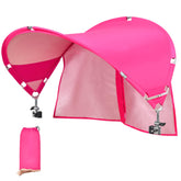 Reyzaa XL chair canopy attachment clip secures shade on a beach chair for sun protection